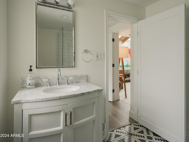 bathroom featuring vanity and tile patterned floors