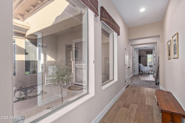 hallway featuring hardwood / wood-style floors