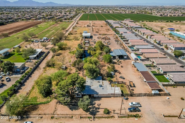 drone / aerial view featuring a mountain view