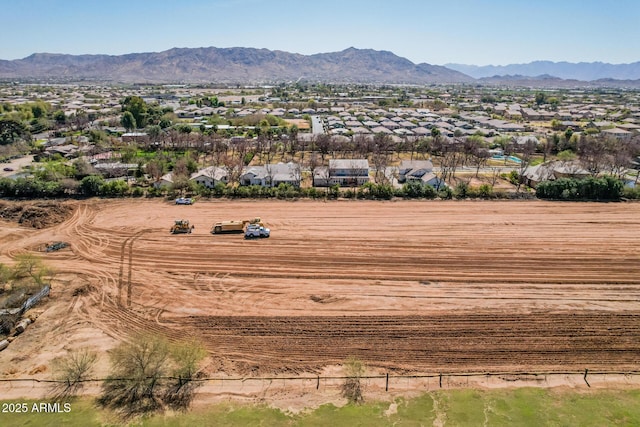 property view of mountains with a residential view