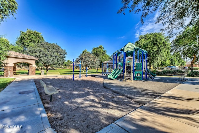 view of community jungle gym