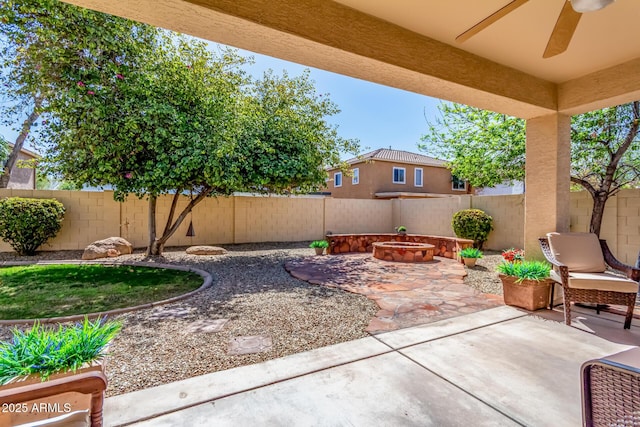 view of patio with a fenced backyard