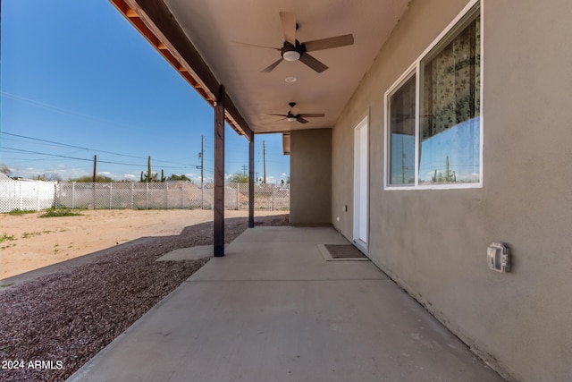 view of patio / terrace with ceiling fan