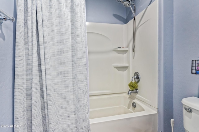 9009 S 57th Dr, Laveen, AZ 85339 - full bathroom with toilet and shower / bath combination with curtain