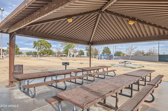 view of community featuring a gazebo