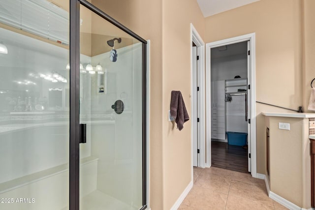 29159 N 128th Ln, Peoria, AZ 85383 - full bath featuring a stall shower, tile patterned floors, and baseboards