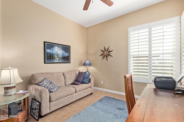 29159 N 128th Ln, Peoria, AZ 85383 - office featuring ceiling fan, tile patterned flooring, and baseboards