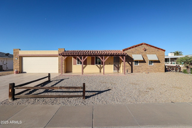 view of front of house with a garage