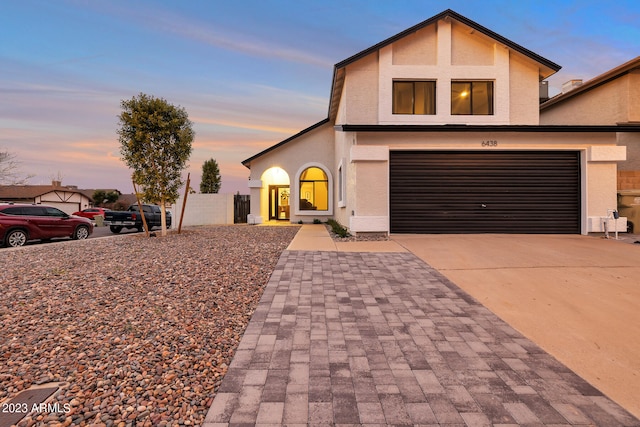 view of front of house featuring a garage