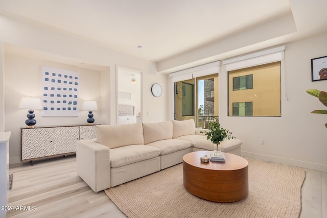 living room featuring light hardwood / wood-style floors