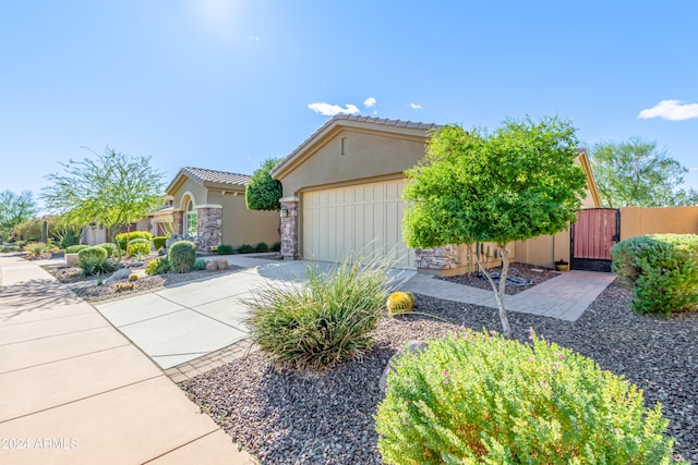 view of front of property featuring a garage