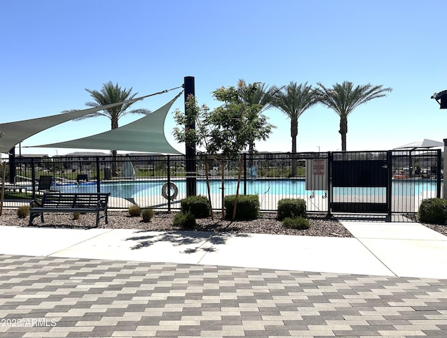community pool with fence