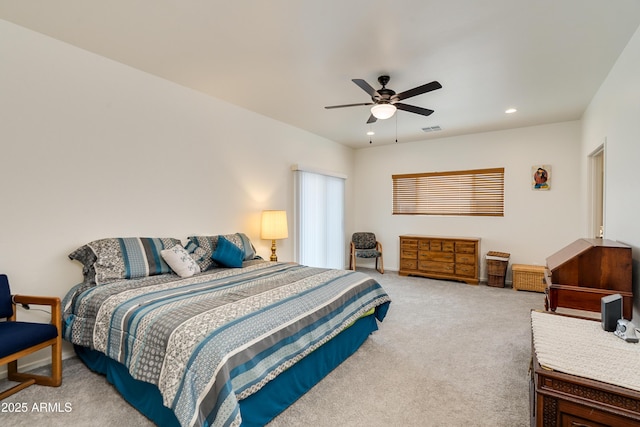 293 S Meadowood Ln, Sierra Vista, AZ 85635 - carpeted bedroom featuring ceiling fan and recessed lighting