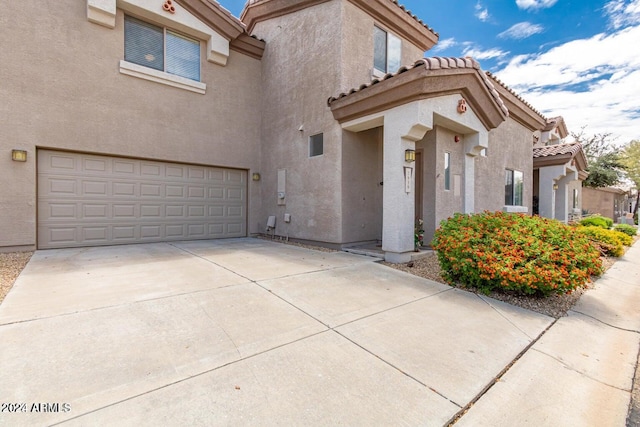 view of home's exterior featuring a garage