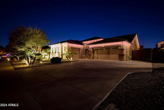 view of front of house featuring a garage