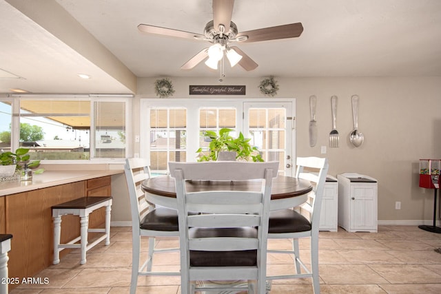 4145 W Hayward Ave, Phoenix, AZ 85051 - dining space featuring a ceiling fan and baseboards