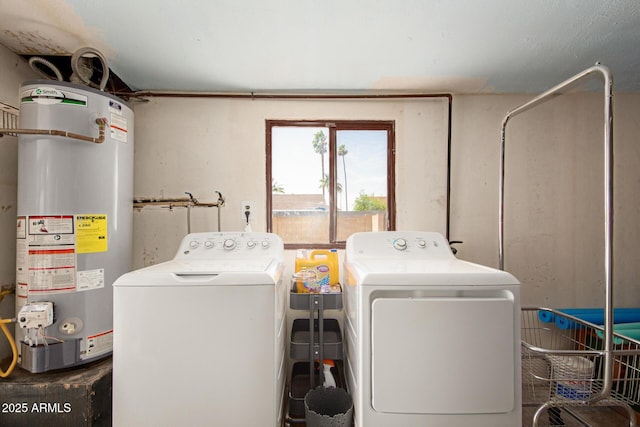 4145 W Hayward Ave, Phoenix, AZ 85051 - clothes washing area with gas water heater and independent washer and dryer