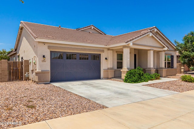 view of front of house with a garage