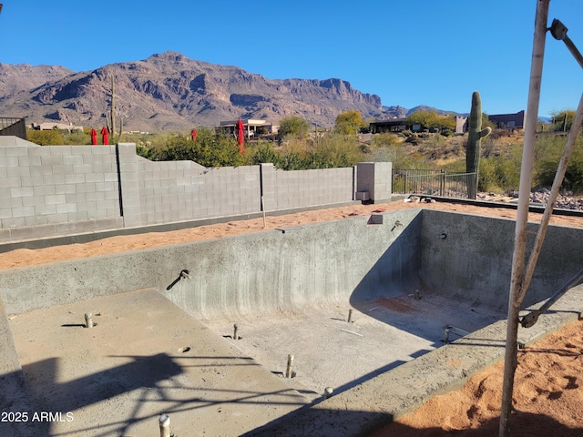 exterior space with a mountain view