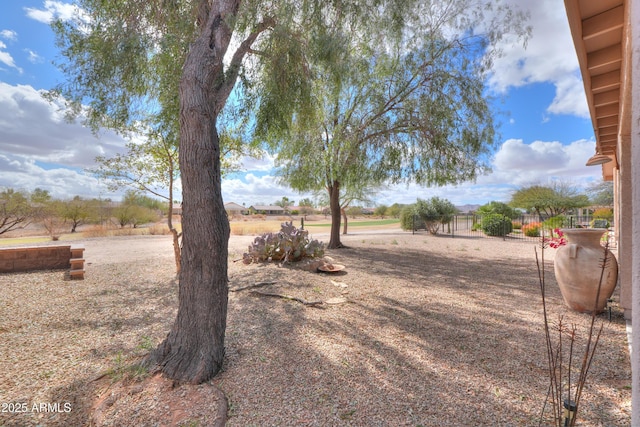 view of yard featuring fence