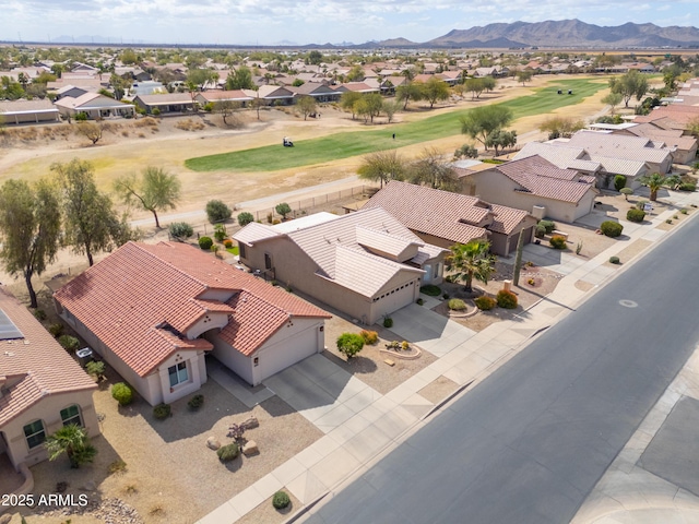 aerial view with a residential view and a mountain view