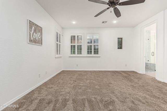 20412 W Thayer St, Buckeye, AZ 85396 - spare room featuring carpet, ceiling fan, baseboards, and recessed lighting