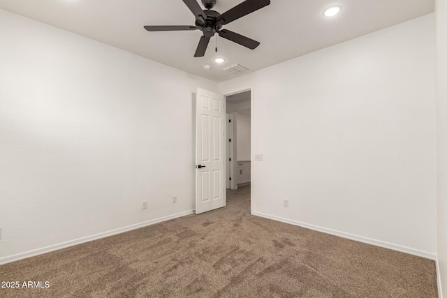 20412 W Thayer St, Buckeye, AZ 85396 - carpeted spare room featuring baseboards, recessed lighting, and ceiling fan