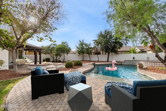 20412 W Thayer St, Buckeye, AZ 85396 - view of swimming pool with a patio area, a fenced backyard, and outdoor lounge area