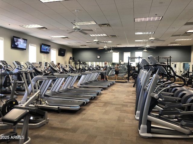 20412 W Thayer St, Buckeye, AZ 85396 - workout area with carpet floors and ceiling fan