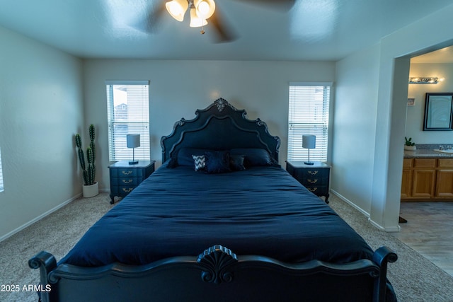 12161 W Flanagan St, Avondale, AZ 85323 - bedroom featuring carpet, ensuite bathroom, and a ceiling fan