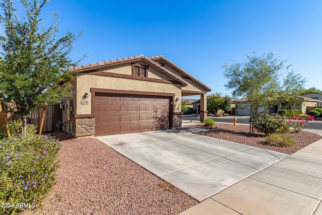 view of front of home featuring a garage