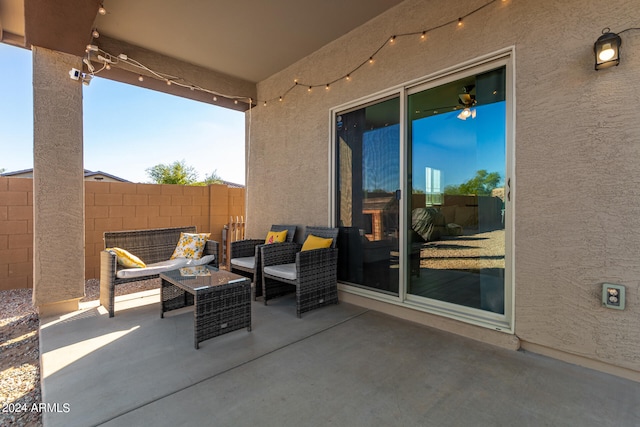 view of patio featuring an outdoor hangout area