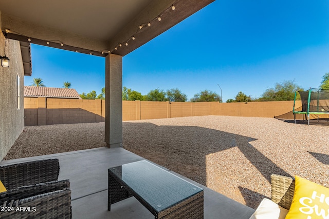 view of patio with a trampoline