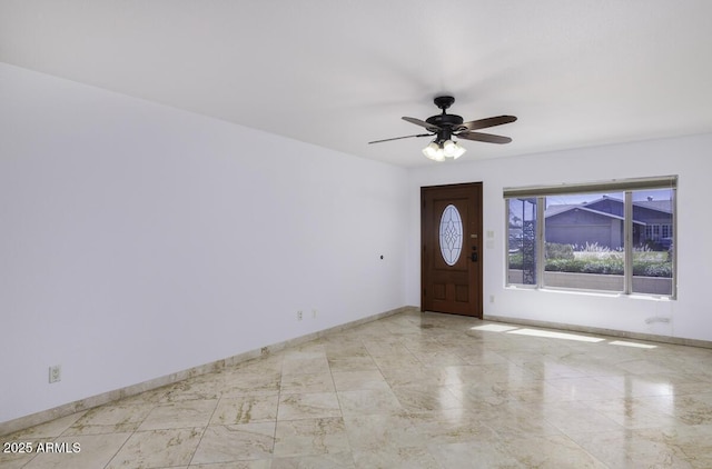 1059 E Broadmor Dr, Tempe, AZ 85282 - entryway with marble finish flooring, ceiling fan, and baseboards