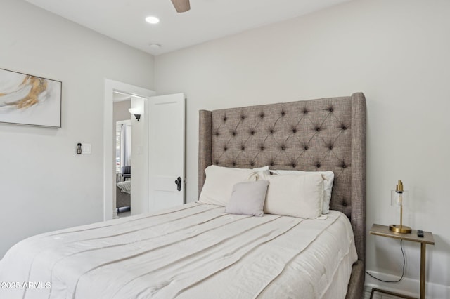 2310 N 11th St, Phoenix, AZ 85006 - bedroom with ceiling fan and recessed lighting