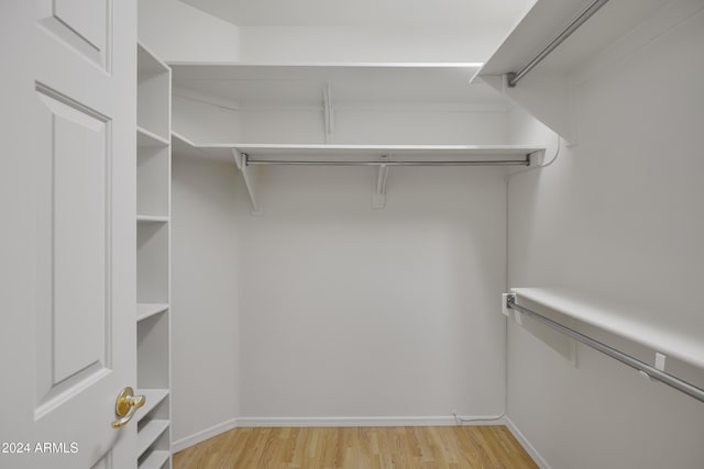 spacious closet with light wood-type flooring