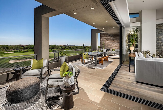 view of patio featuring an outdoor living space