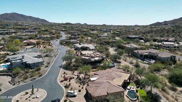 drone / aerial view with a mountain view