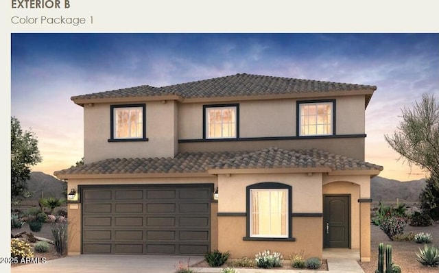 4993 S 254th Dr, Buckeye, AZ 85326 - view of front of home with a garage, concrete driveway, and stucco siding