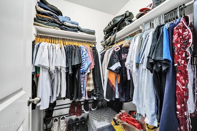 view of walk in closet