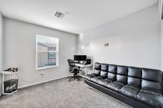 view of carpeted office space