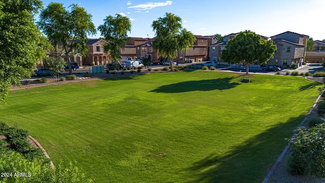 view of community featuring a lawn