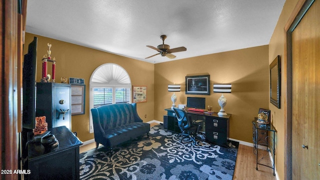 426 E Carol Ann Way, Phoenix, AZ 85022 - office area with a ceiling fan and wood finished floors