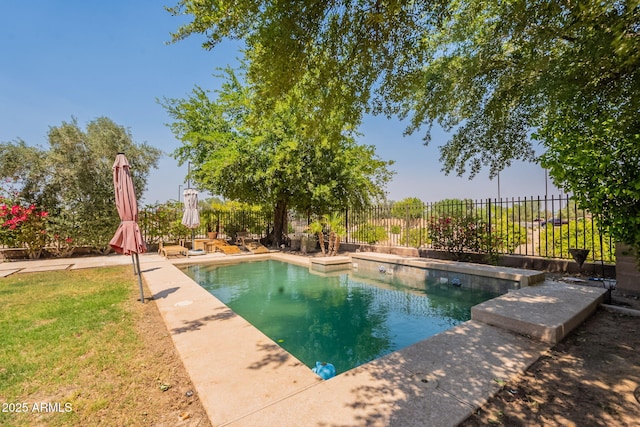 7169 S Dodane Ct, Gilbert, AZ 85298 - view of pool with a fenced backyard and a patio area