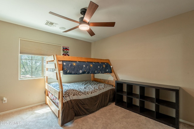 7169 S Dodane Ct, Gilbert, AZ 85298 - bedroom with carpet, baseboards, and a ceiling fan