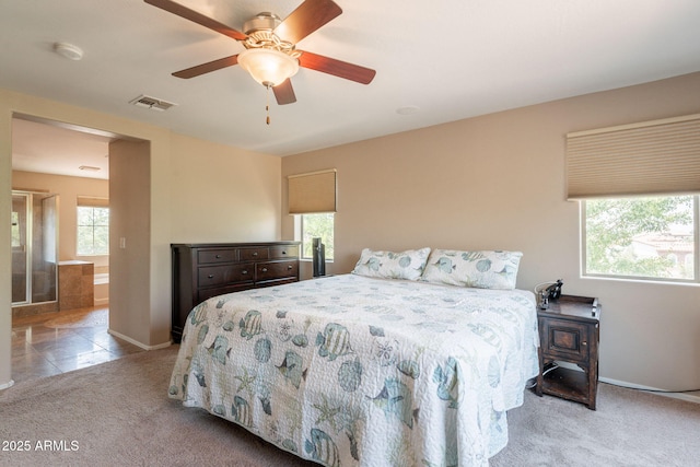 7169 S Dodane Ct, Gilbert, AZ 85298 - bedroom with carpet, baseboards, and a ceiling fan