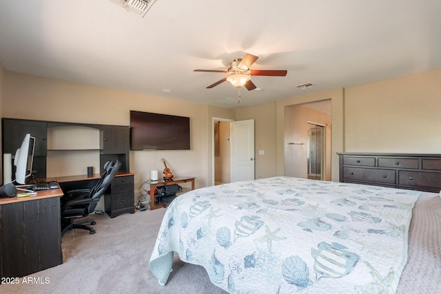 7169 S Dodane Ct, Gilbert, AZ 85298 - carpeted bedroom with an office area and a ceiling fan