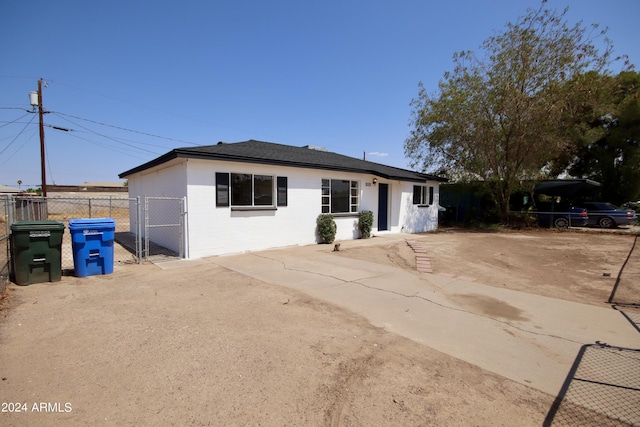 view of front of house with a patio