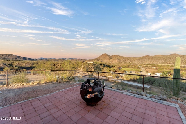 3874 Pura Vida Trl, Wickenburg, AZ 85390 - view of patio with a mountain view and fence