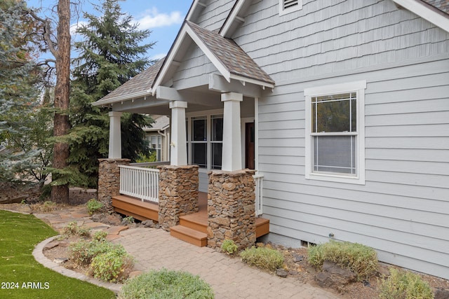 exterior space with a porch